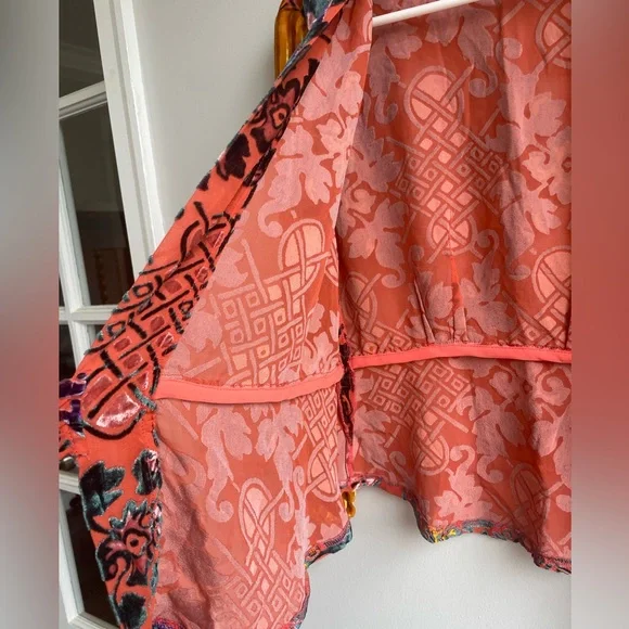 Anthropologie Velvet Patchwork Wrap Top by Moulinette Soeurs - Picture 8 of 16